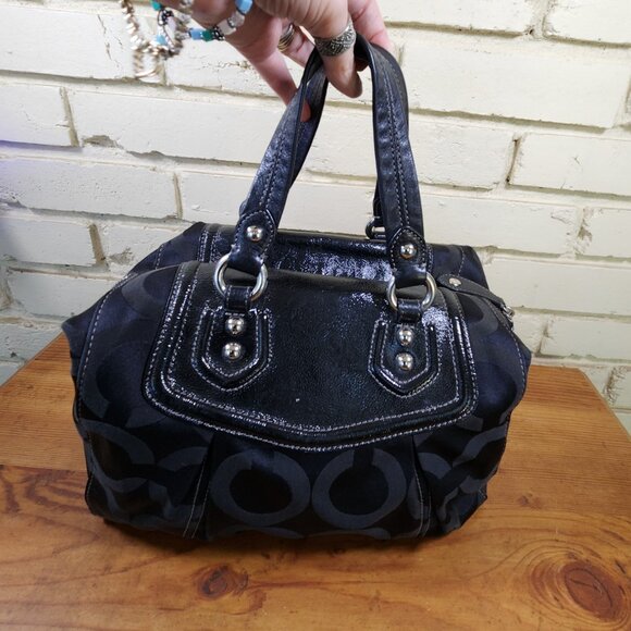 Coach Madison Op Art Sateen Audrey Shoulder Bag Purse - Picture 4 of 11